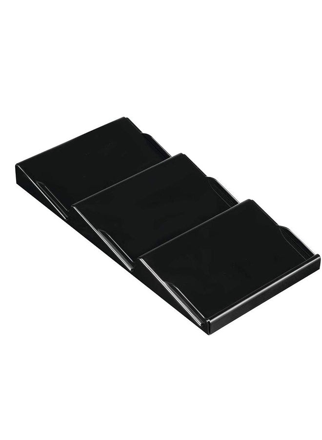 m-design - 3-Tier Expandable Plastic Spice Rack Black - Image 1