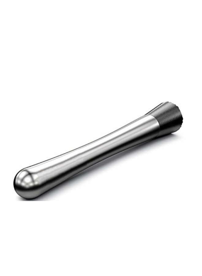 Hiware Stainless Steel Cocktail Muddler With Mixing Spoon Silver 10inch - Image 2