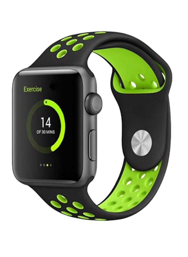 Generic - Nike Design Sports Silicone Wrist Band For Apple Watch Green/Black - Image 1