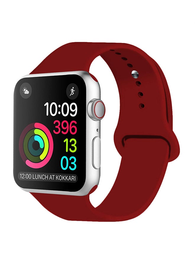 Generic - Replacement Band For Apple Watch Series 42/44mm Wine Red - Image 1