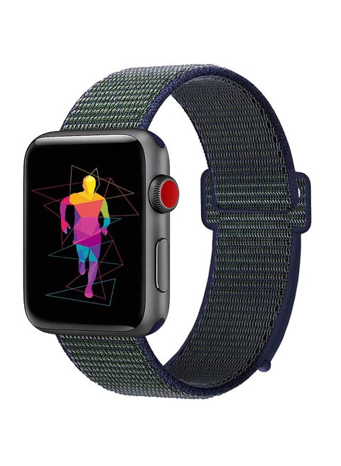 Nylon Sport Loop Band For Apple Watch Series Midnight Fog