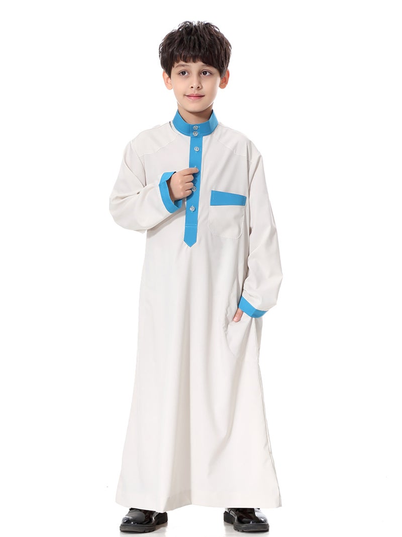 قفطان بلون سادة بيج  - Image 3