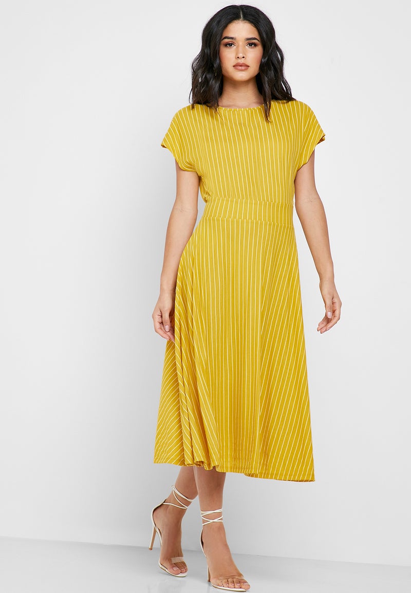 Reserved Striped Short Sleeve Dress Multicolour - Image 1