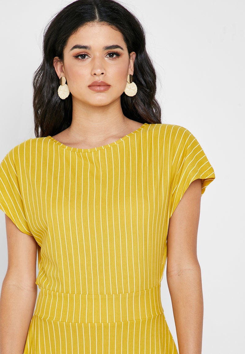 Reserved Striped Short Sleeve Dress Multicolour - Image 3