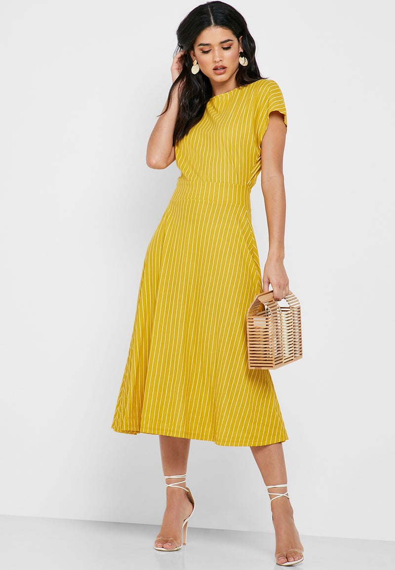 Reserved Striped Short Sleeve Dress Multicolour - Image 4