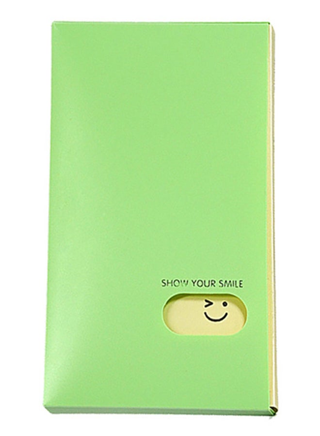 Generic Smiley Face Pattern Portable Card Book Card Holder Green 