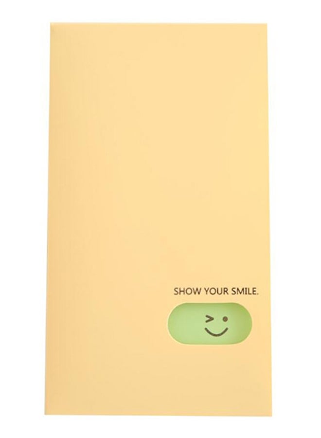 Generic Smiley Face Pattern Portable Card Book Card Holder Beige 