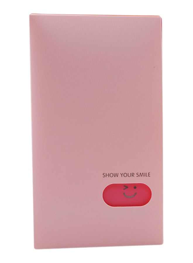 Generic Smiley Face Pattern Portable Card Book Card Holder Pink 