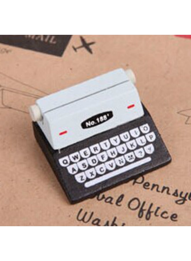 Generic 5-Piece Creative Vintage Typewriter Photo Holder Set Black/White 