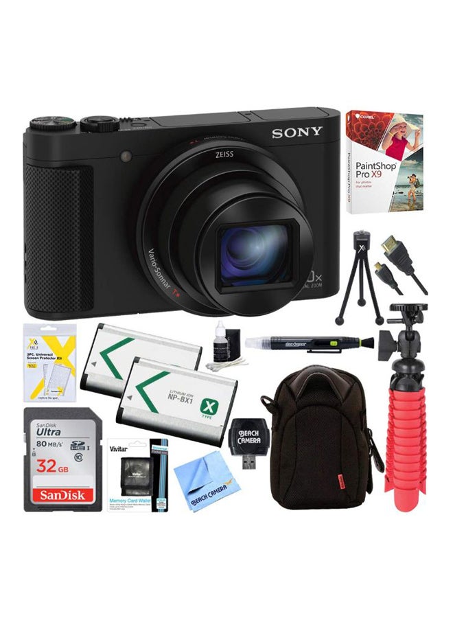 Cyber-shot DSC-HX80 Point And Shoot Camera 18.2MP 30x Zoom With Tilt LCD screen, Built-In Wi-Fi, NFC And Accessory Bundle