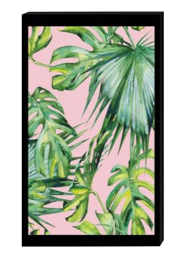 Modern Wall Decor Painting With Inner Frame Pink/Green/Black
