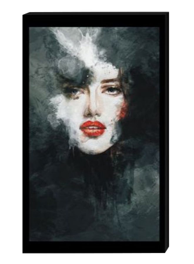 Modern Wall Decor Painting With Inner Frame Black/White/Red