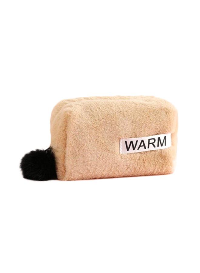 Cute Plush Pencil Holder Beige