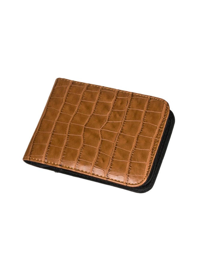 2-Piece 12-pack Crocodile Pencil Storage Bag Brown
