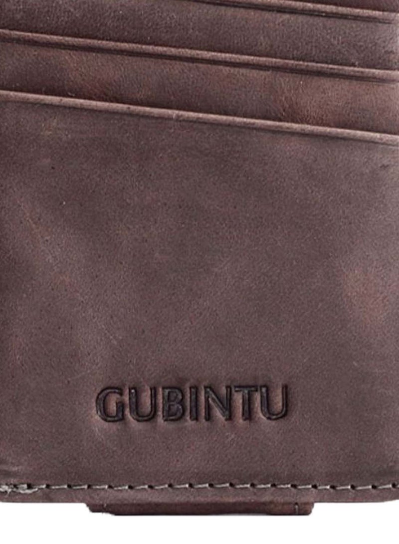Retro Style Short Wallet Brown