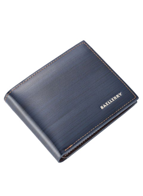 2 Fold Brief Design Short Wallet Blue