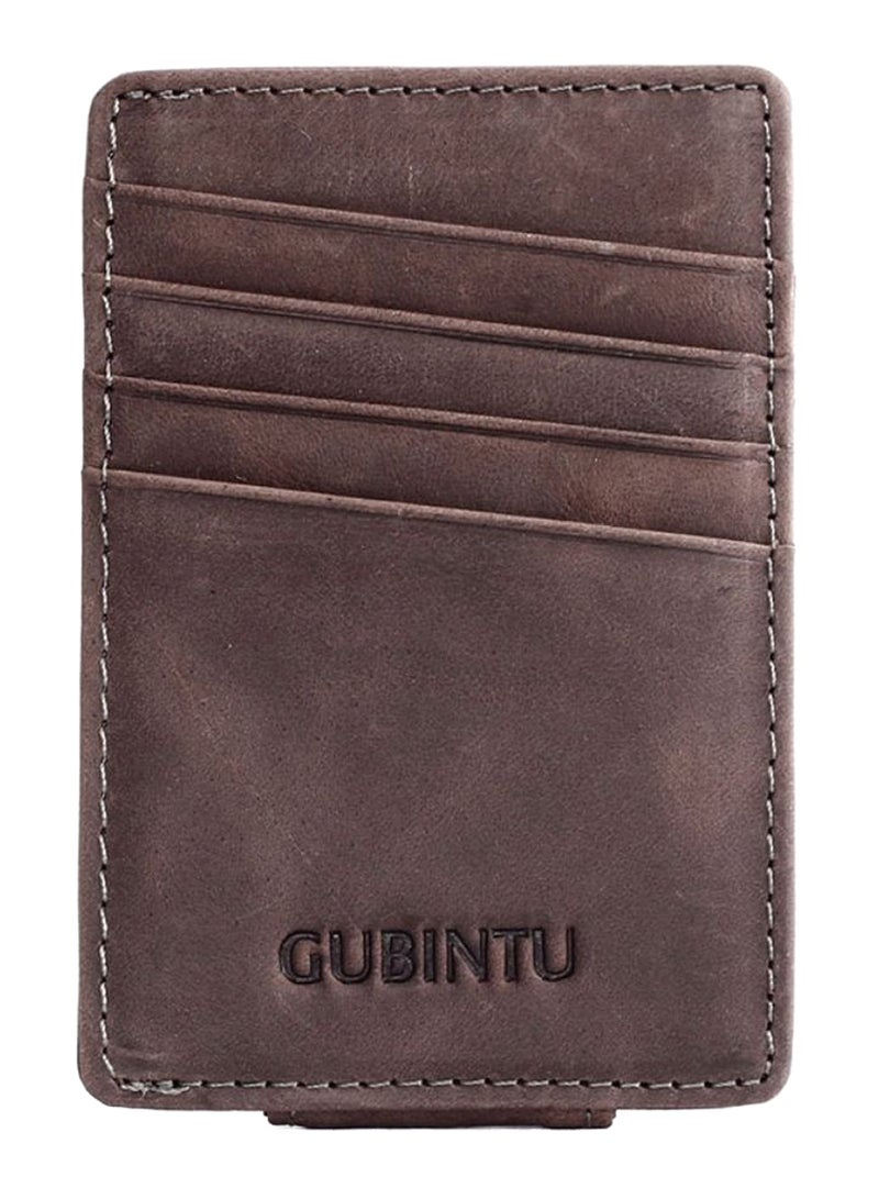 Retro Style Short Wallet Brown