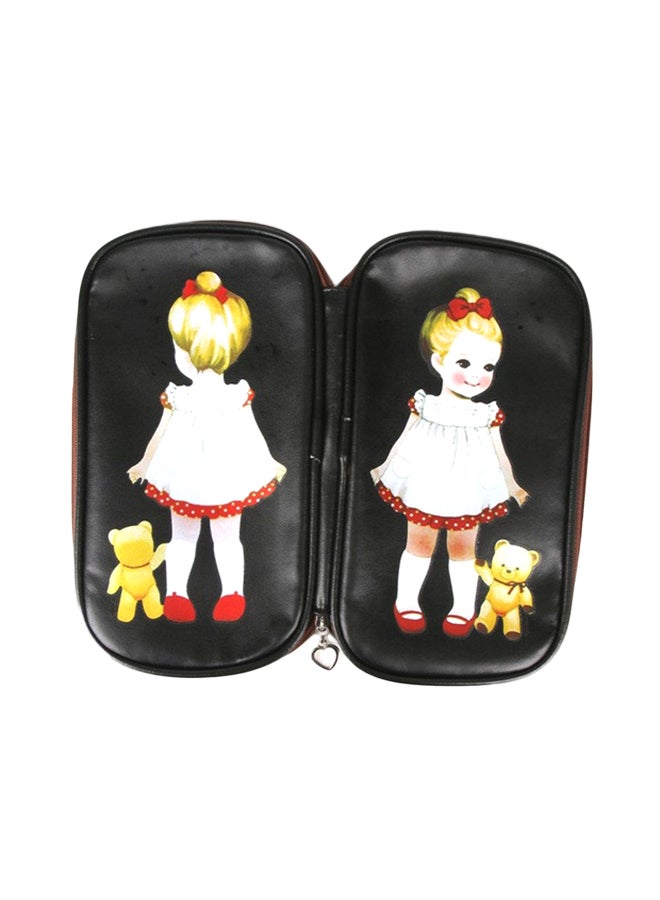Doll Pattern Retro Pencil Cases Black 