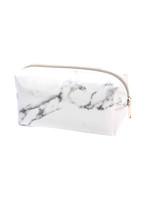 Cute Marble Pattern Pencil Case White