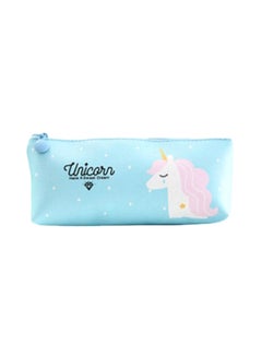 Cute Kawaii Unicorn Pattern Pencil Case Blue