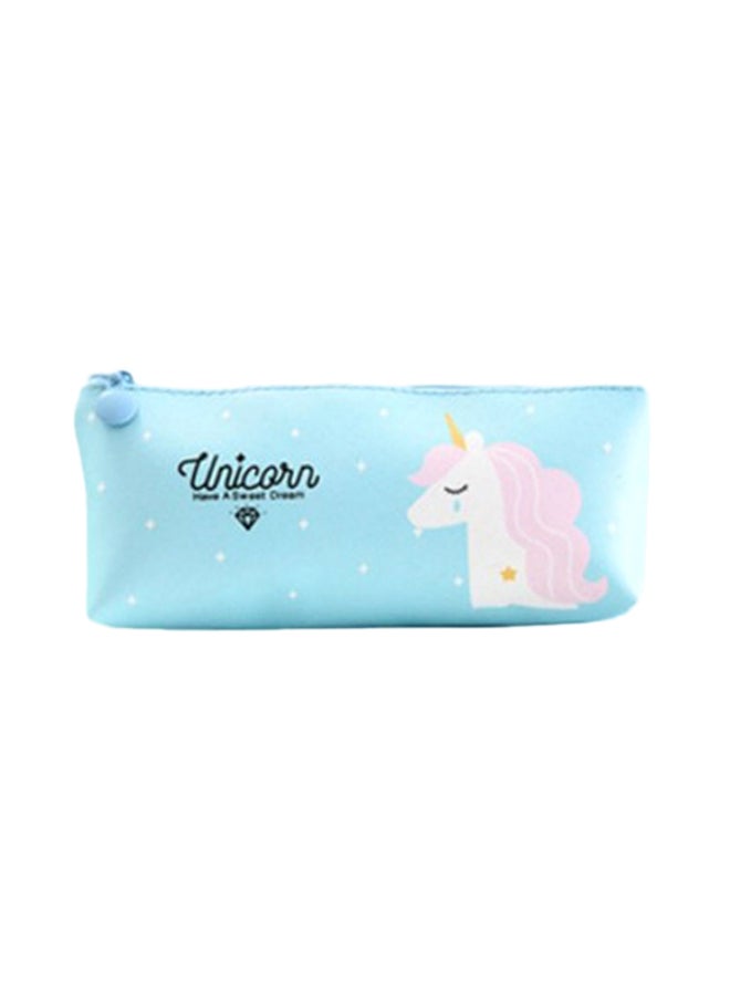 Generic - Cute Kawaii Unicorn Pattern Pencil Case Blue - Image 1