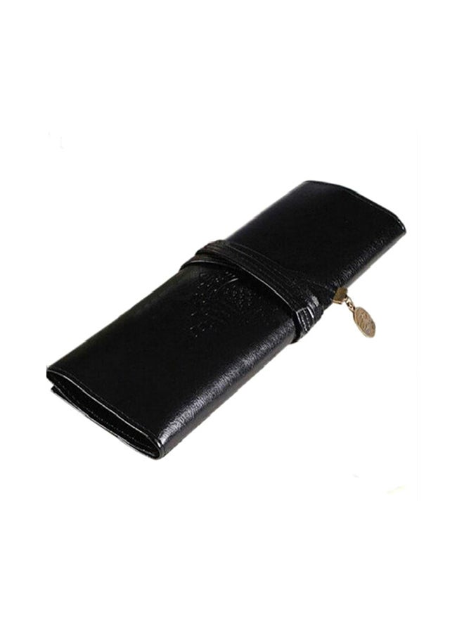 Luxury Roll Make Up Cosmetic Pen Pencil Case Black