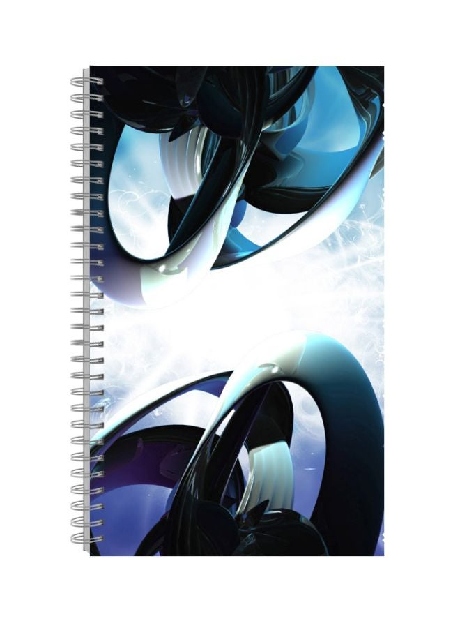 A4 Printed Spiral Bound Notebook Blue/White