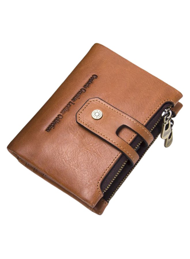 CONTACTS 2-Fold Classic Large Capacity Casual Wallet Brown - Image 1