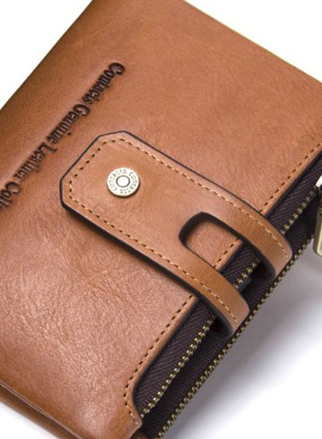 CONTACTS 2-Fold Classic Large Capacity Casual Wallet Brown - Image 2