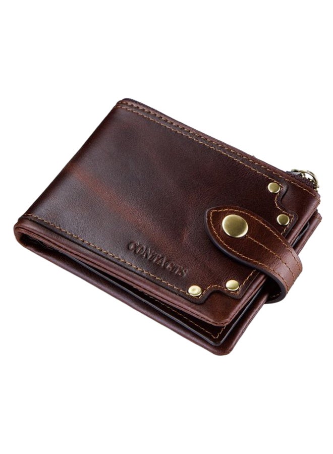 CONTACTS 2-Fold Vintage Casual Wallet Coffee - Image 1