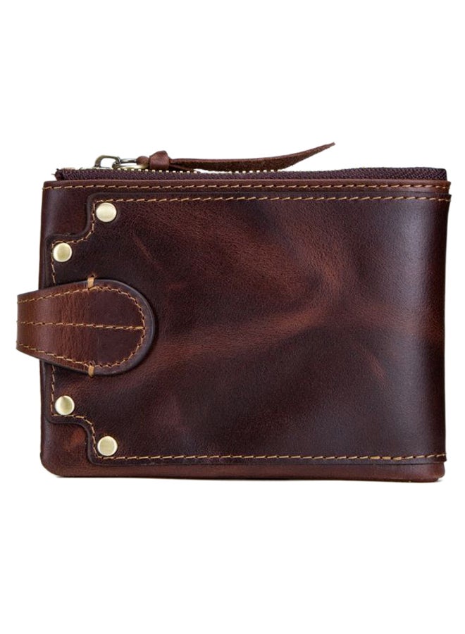 CONTACTS 2-Fold Vintage Casual Wallet Coffee - Image 2