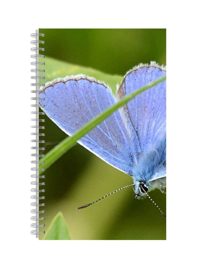 Printed Spiral Bound Printed A4 Notebook Green/Blue