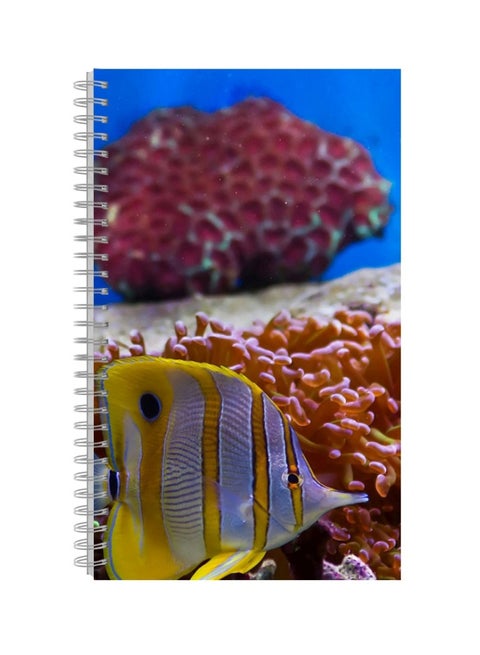 A4 Printed Spiral Bound Notebook Red/Yellow/Silver