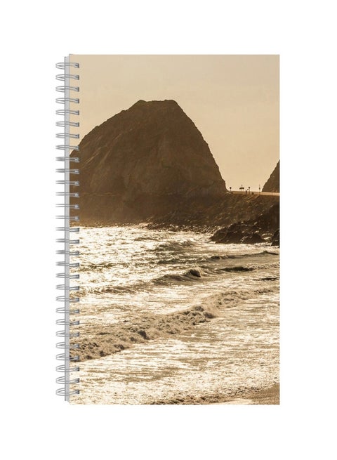 A4 Printed Spiral Bound Notebook Beige/Brown