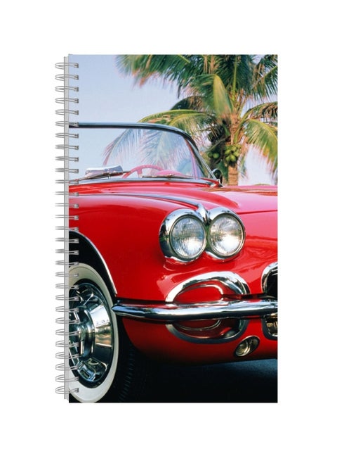 A4 Printed Spiral Bound Notebook Red/Green/Silver