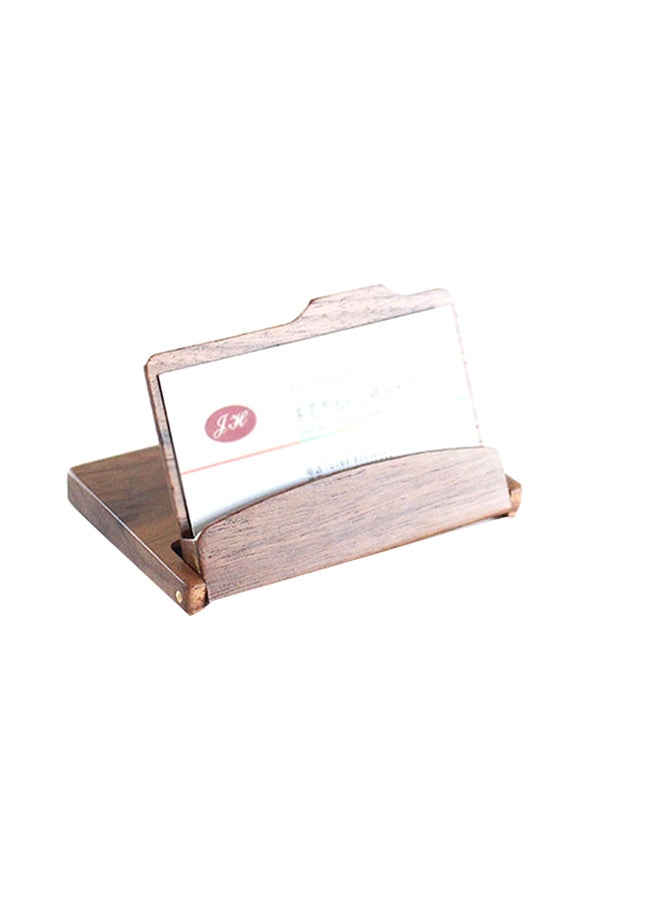 Generic Business Wooden Walnut Card Holder Beige 