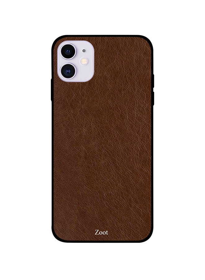 Zoot Protective Case Cover For Apple iPhone 11 Dark Brown Leather Pattern