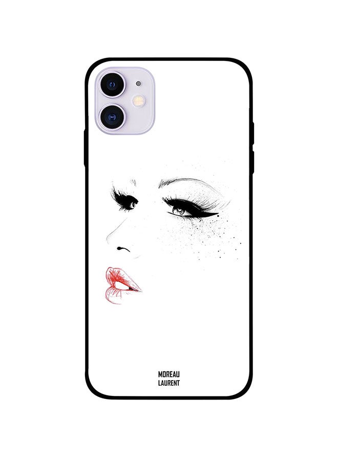 Moreau Laurent Protective Case Cover For Apple iPhone 11 Girl Side Look Pink