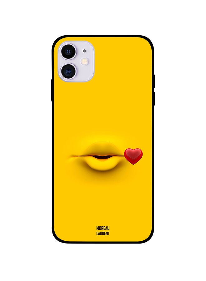 Moreau Laurent Protective Case Cover For Apple iPhone 11 Kiss Full Yellow 