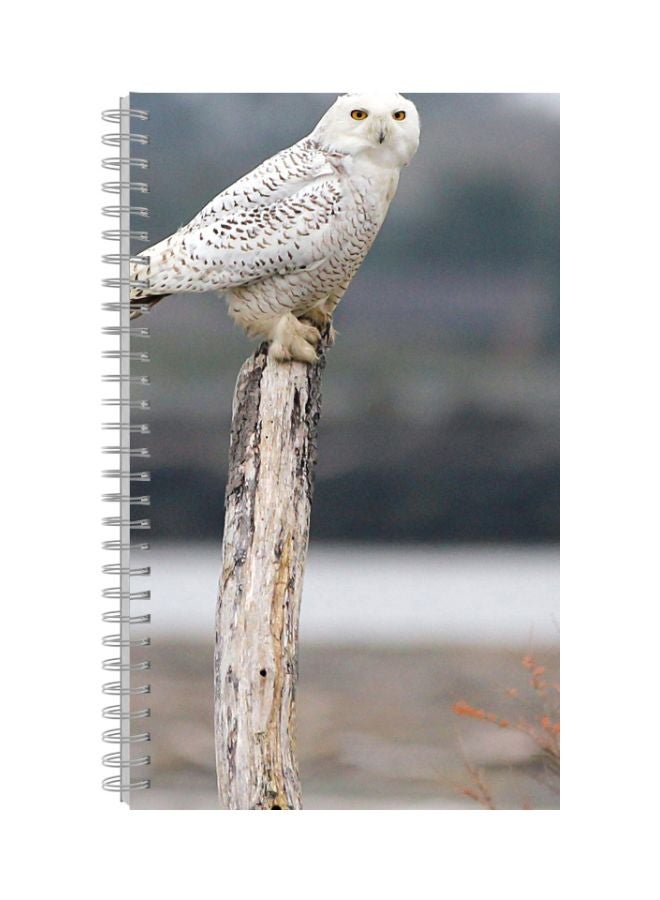 A4 Printed Spiral Bound Notebook White/Beige/Grey