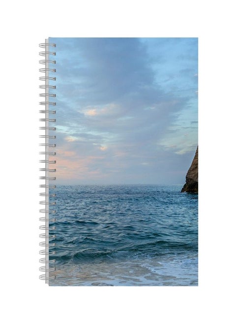 A5 Printed Printed Spiral Bound Notebook Grey/Blue/Yellow