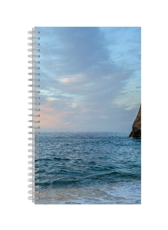 A5 Printed Printed Spiral Bound Notebook Grey/Blue/Yellow