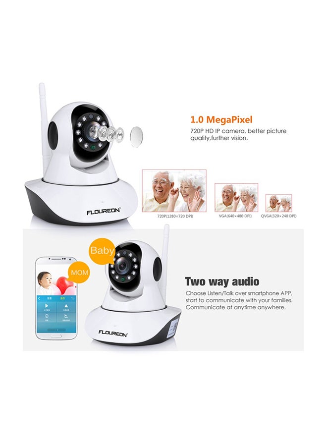 ماركة غير محددة - كاميرا مراقبة CCTV ONVIF IP بدقة 720P و1.0 ميجابكسل وتدعم الاتصال بشبكة واي فاي ومزودة بخاصية الدوران أفقياً ورأسياً والقدرة على الميل - مقبس أوروبي - Image 1