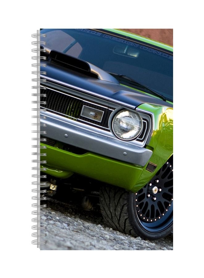 دفتر ملاحظات بطبعة وسلك حلزوني مقاس A5 أصفر / أزرق / أخضر