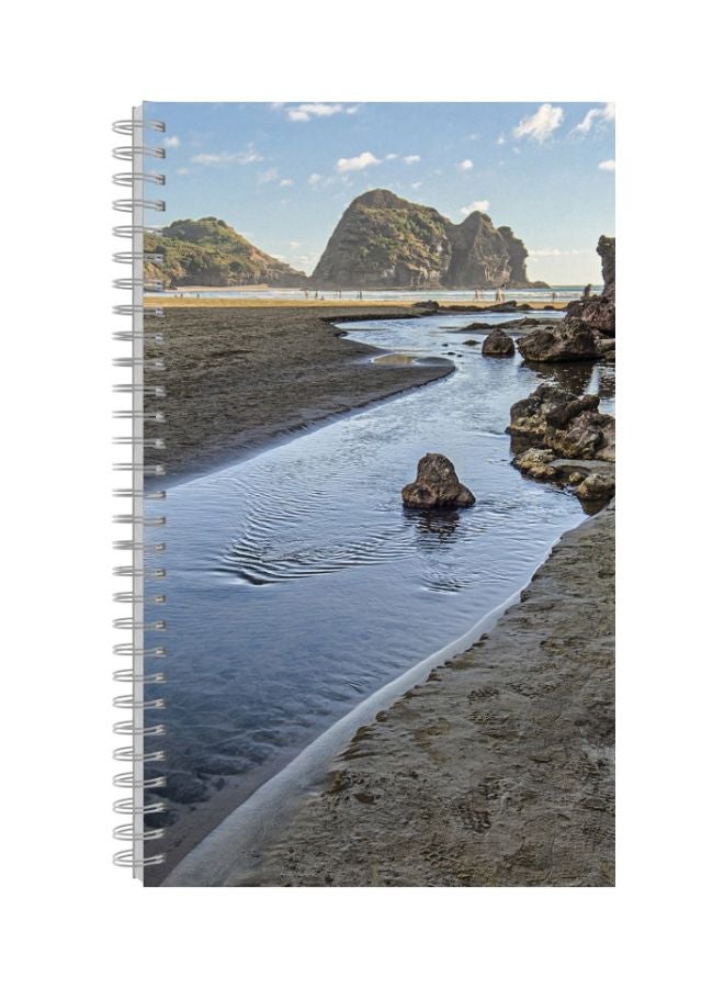 A5 Printed Spiral Bound Notebook Grey/Blue