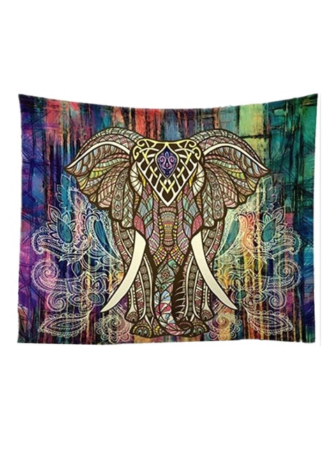 Indian Elephant Mandala Tapestry Multicolour 150x130centimeter