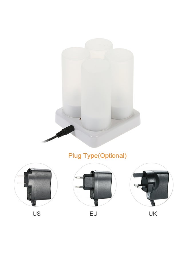 طقم شموع LED بدون لهب قابلة للشحن مكون من 4 قطع أبيض 10Ø³Ù†ØªÙŠÙ…ØªØ± - Image 2