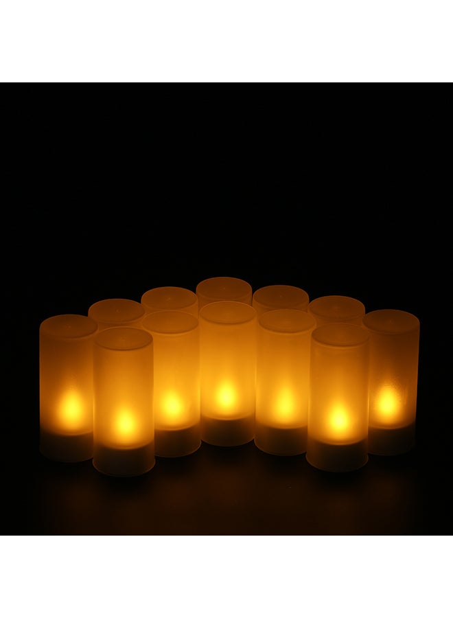 12-Piece LED Candle Light With Frosted Cup White 15centimeter - Image 3