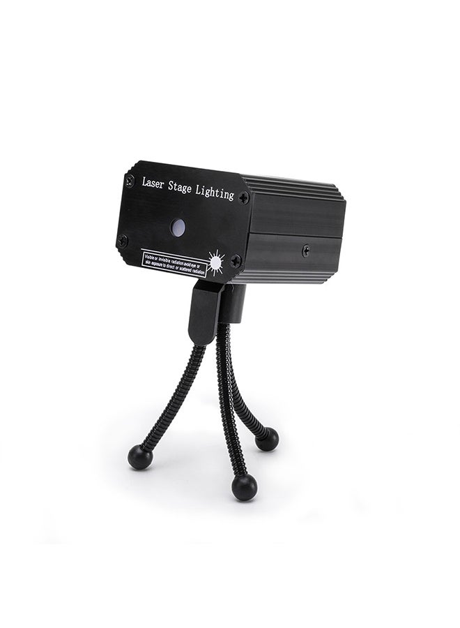 Generic - LED Party Lights Projector Stage Lights Mini Auto Flash RGB Sound Activated Black 13cm - Image 1