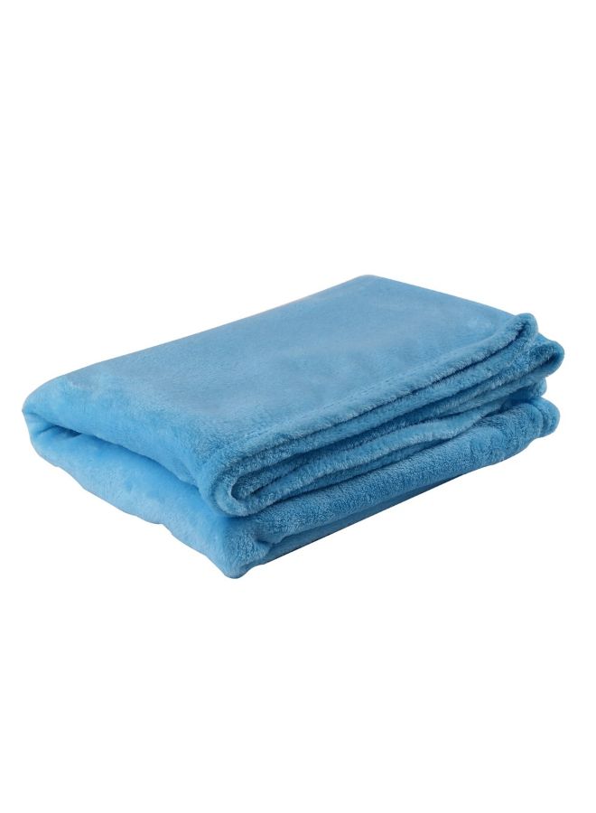بطانية من المخمل بنمط سادة polyester أزرق - Image 2